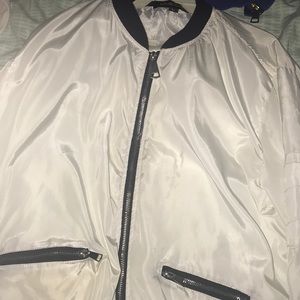 WHITE BOMBER JACKET